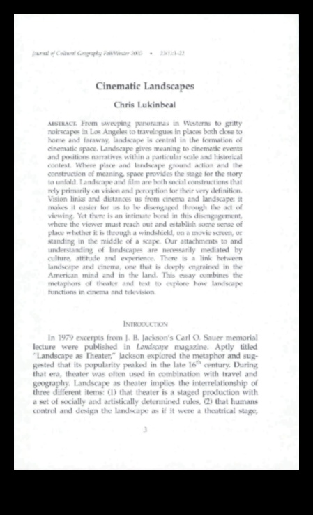 Κινηματογραφικά Τοπία Η δύναμη του τόπου 3 Cinematic Adventures: Landscapes in Film and Media